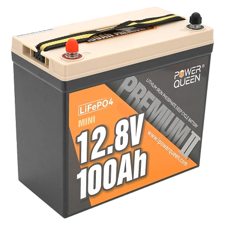 [elc5371] Аккумуляторна батарея Power Queen LiFePO4 12.8В 100А*г Mini 1280Вт*г