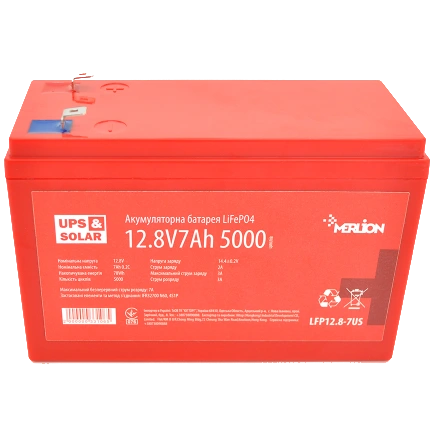 [elc5466] Літієва акумуляторна батарея Merlion LiFePO4 12.8В 7A*г