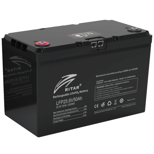 [elc5480] Акумуляторна батарея Ritar LFP25.6V50AH G3 з системою підігріву та bluetooth