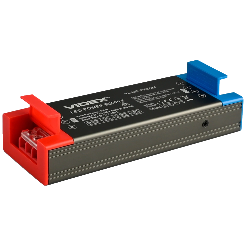 [elc5603] Блок живлення для LED стрічки VIDEX (VL-LST-P100-12V) DC12V 8.25A 100W IP20