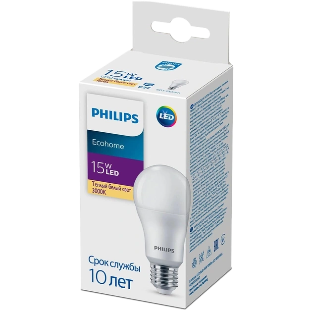 Лампочка Bulb 15W 1350lm Philips Ecohome LED E27830