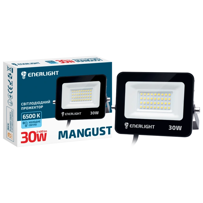 Прожектор світлодіодний 30Вт 6500K ENERLIGHT MANGUST