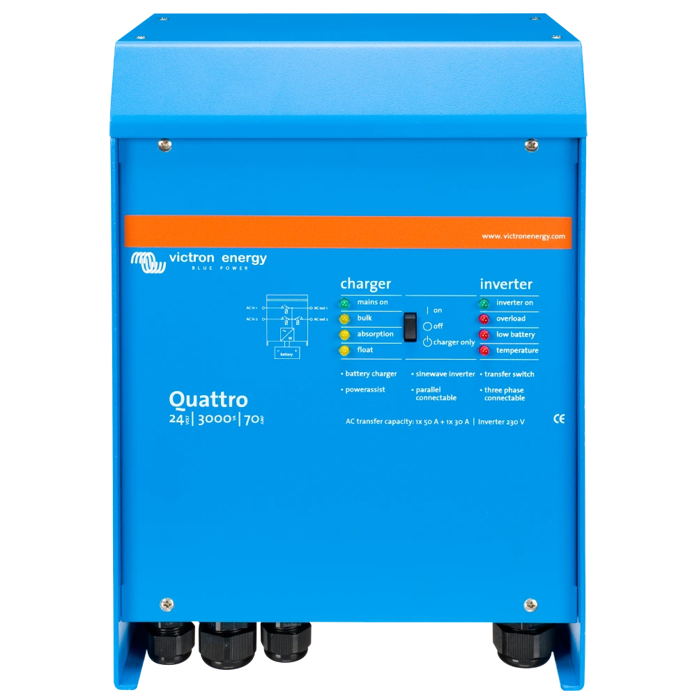 [elc5219] Інвертор VictronEnergy Quattro 24/3000/70-50/50 однофазний чиста синусоїда