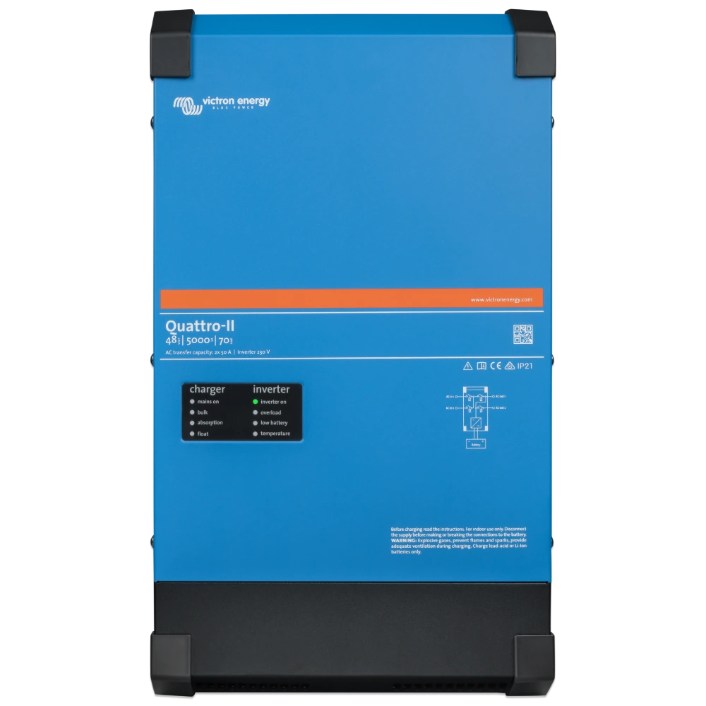 [elc5230] Інвертор VictronEnergy Quattro-II 48/5000/70-50/50 однофазний чиста синусоїда
