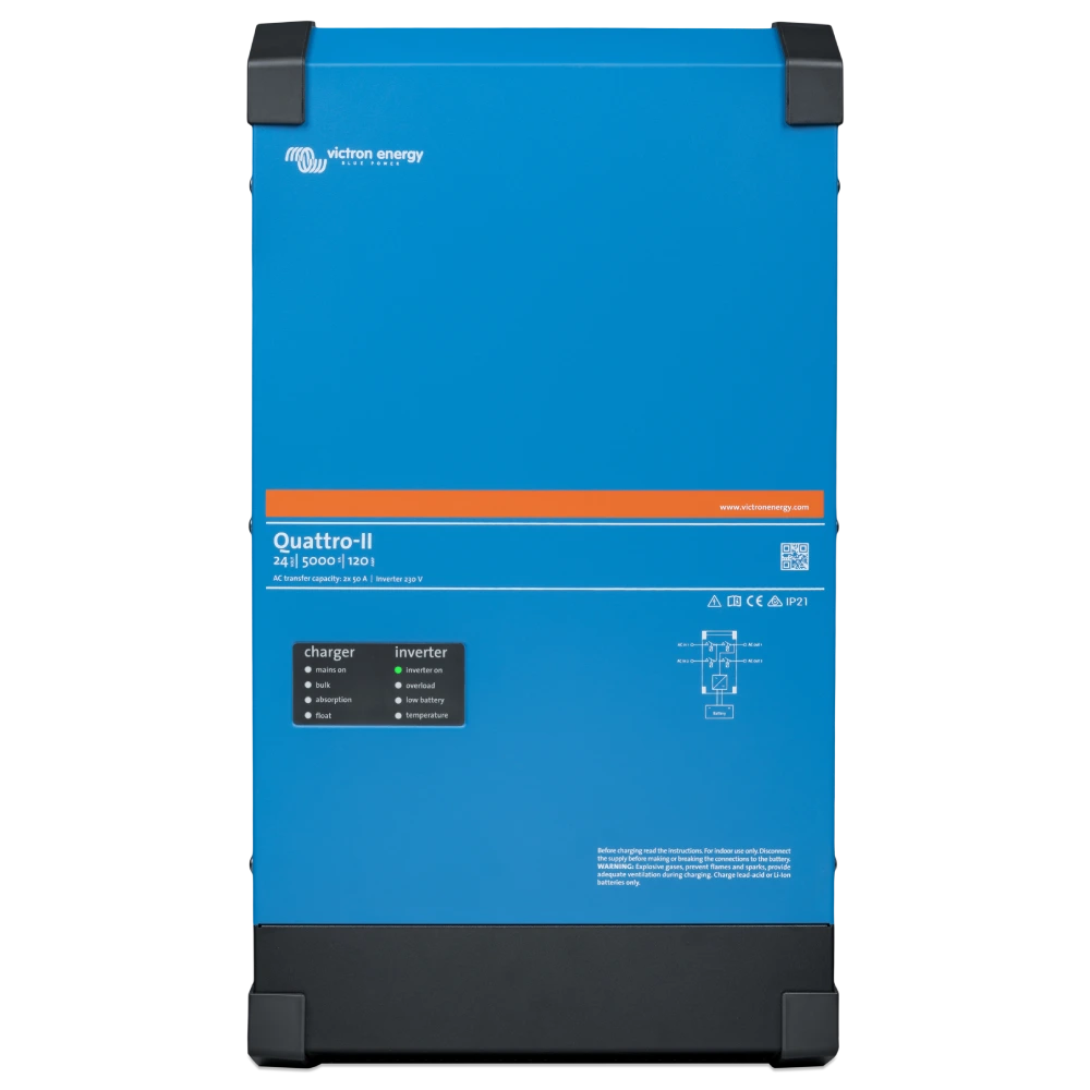 [elc5246] Інвертор VictronEnergy Quattro-II 24/5000/120-50/50 однофазний чиста синусоїда